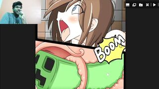 Minecraft SexSteve Jerking off watching Alex Get Gangbang by Creepers Comic Porn