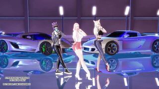 [MMD] EXID - Pink Hot Ahri Seraphine Akali Hot Kpop Dance League of Legends KDA Hentai