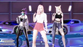 [MMD] EXID - Pink Hot Ahri Seraphine Akali Hot Kpop Dance League of Legends KDA Hentai