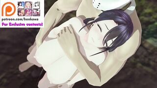 black haired hentai girl filled with cum - 4k 60fps hentai
