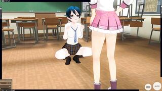 3D HENTAI Schoolgirl Watches her Girlfriend Moan with Pleasure