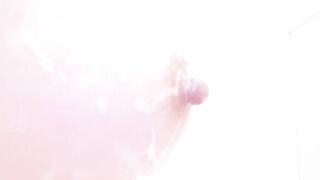 Bubble-covered Nipple Masturbation【angle from the Side】