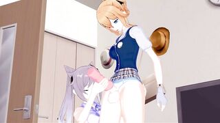 Keqing uses a Onahole on Futa Jean.