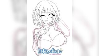 Drawing Beautiful Girl with Huge Hentai Tits by HotaruChanART
