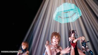MMD PSY - GENTLEMAN Strip Dance DOA Marie Rose Mai Shiranui Nyotengu Kasumi Honoka Misaki