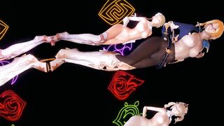 [MMD] Genshin Impact Jean Keqing McGeo Barbara Hot Strip Dance 4K UHD 60FPS