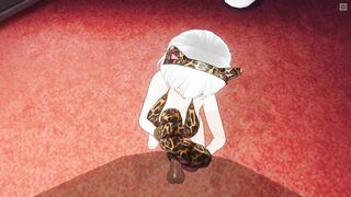 3D HENTAI Neko Girl Strokes your Dick with her Paws