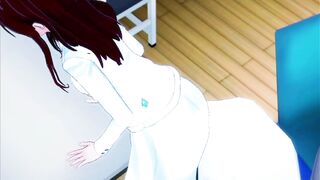 Makise Kurisu gets horny and masturbates in her coat - Steins Gate