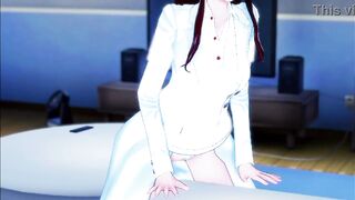 Makise Kurisu gets horny and masturbates in her coat - Steins Gate