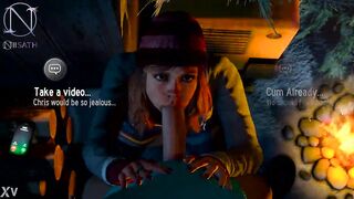 Ashley Brows sucking friends dick in the cold (Until Dawn parody by Niisath)
