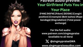 Your Girlfriend Puts You in Your Place erotic audio preview -Performed by Singmypraise