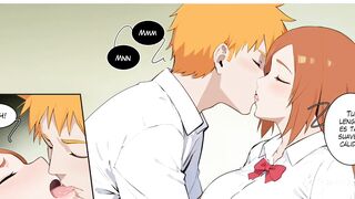 Orihime wants to study with Ichigo's cock in her pussy