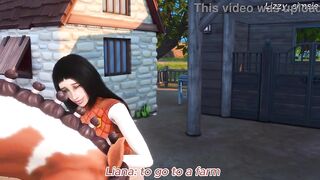 Asian girl being penetrated in both holes - sims 4 - 3D animation