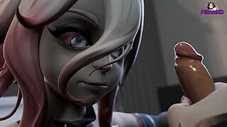 Brier from League of Legends gave a juicy blowjob