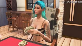Poker turns into rough sex with Astarion and Halsin - sims 4 - 3D animation - Baldur's gate III