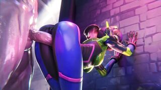 D.va AssJob And DoggyStyle Fuck In Alley