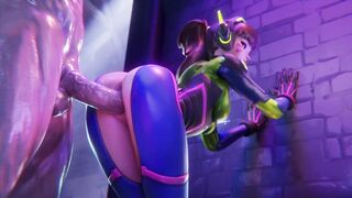 D.va AssJob And DoggyStyle Fuck In Alley