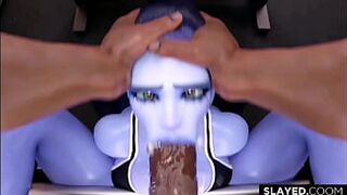 Widowmaker and heavy loads in the gym with BBC (Compilation) non-human & alien girl