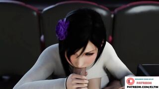 Tifa Lockhart Hot Date Blowjob In Cinema And Cum In Mouth | Hottest Final Fantasy Hentai 4k