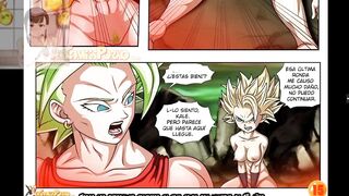 Goku tiene un trío con Caulifla y su hermanastra Kale - hentai