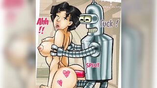 A parody of Leela and Amy fucked by bender
