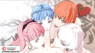 FIVE GIRLS BLOWJOB POW | HOTTEST HENTAI ANIMATION 4K 60FPS