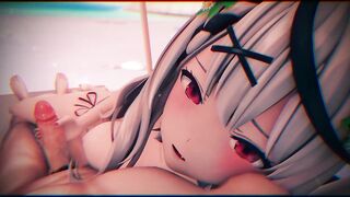 Sakamata Chloe Virtual YouTuber Gets A Lot Of Cum Inside Pussy!