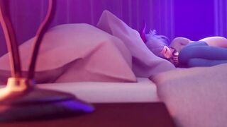 Cute girl masturbation and squirting 3D Animation