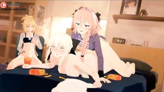 SABER FUCKED BY ASTOLFO AFTER MCDONALDS AND GETTING CREAMPIE | FATE HENTAI ANIMATION