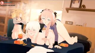 SABER FUCKED BY ASTOLFO AFTER MCDONALDS AND GETTING CREAMPIE | FATE HENTAI ANIMATION