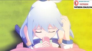 Aqua Do Amazing Blowjob And Getting Cum In Mouth | Hottest Konosuba Hentai 4k 60fps