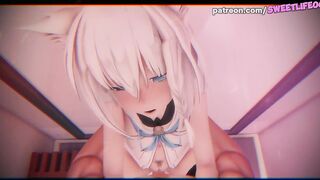 Virtual YouTuber - Shirakami Fubuki Enjoying Receiving Cream In Her Pussy!