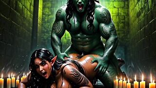 AI Generated Uncensored Anime Images of Sexy Indian Women Elves Fucking with Monsters