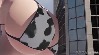 Cow Print Bikini Girl Giantess Growth | ROROrenRO