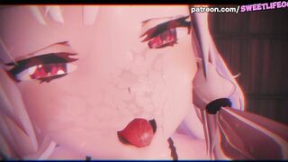 Nakiri Ayame Virtual YouTuber Takes Cumshot On Her Face In Sex!