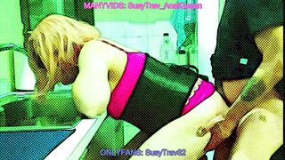 giant cock kitchen blowjob deepthroat anal bareback cartoon