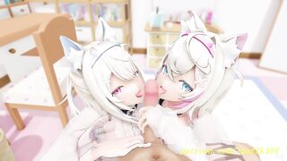 noVR mmd FuwaMoco BlowJob 3d hololive Hentai