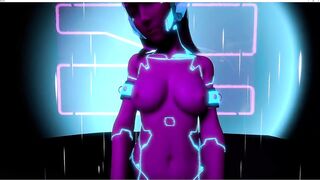 3D cute Asian slut shaking her big boobs dance for you