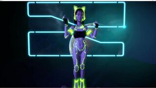 3D cute Asian slut shaking her big boobs dance for you