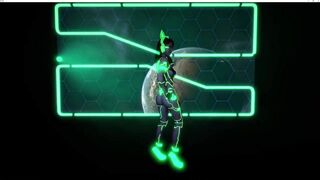 3D cute Asian slut shaking her big boobs dance for you