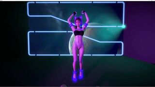 3D cute Asian slut shaking her big boobs dance for you