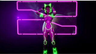 3D cute Asian slut shaking her big boobs dance for you