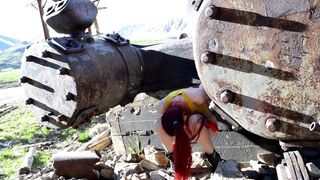 Teen Misty Has To Pee While Searching For Bug Pokemon In The Mines Outdoors