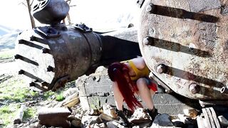 Teen Misty Has To Pee While Searching For Bug Pokemon In The Mines Outdoors