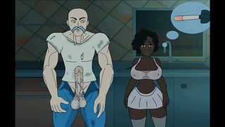 White big uglybastard rough fuck Ebony girl dirty talk adult cartoon interracial