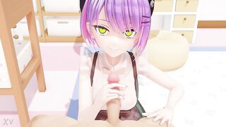 noVR mmd Towa BlowJob 3d hololive Hentai