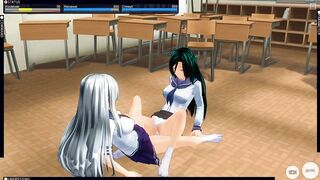 3D HENTAI Schoolgirls Lesbians Cum after School