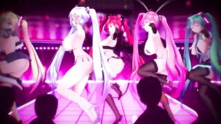 MMD Miku  live Concert Sexy Body and Curvy MILF 3d Hentai Succubus Fap Challenge