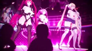 MMD Miku  live Concert Sexy Body and Curvy MILF 3d Hentai Succubus Fap Challenge