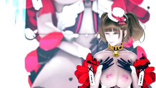 3D Animation Idol in Slut Suit on the Stage Sexy Dance MMD